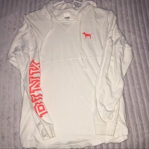 VS PINK White and Orange Hoodie